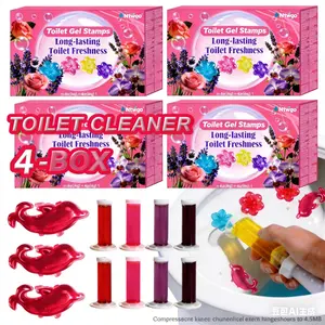 Ntugo Gel Toilet Cleaner, Toilet Cleaning Gel, 1 Box Trial Pack or 4 Boxes Bulk Pack, No Brushing Needed, Wall-Mounted Long-Lasting Fresh Scent