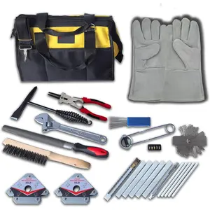 Welding Accessories,25pc,Chipping Hammer,Leather Gloves,Soapstone Holder,Welding Magnet,Torch Striker,Wire Brush,Fillet Gage,Welpers Pliers,Adjustable Wrench,Half Round File