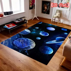 2D fiat interstellar planet wonder, machine washable carpet, suitable for living room or office decoration, perfect for indoor spaces, versatile modern style carpet