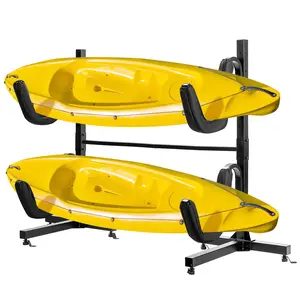 VIVOHOME Kayak Storage Rack, Adjustable Freestanding Dual Stand for Kayaks, SUP Boards, Canoes & Paddle Boards, Heavy Duty, Supports up to 175 lbs
