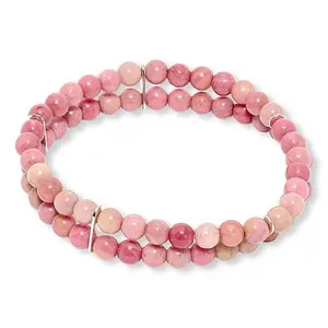 Mine Finds by Jay King Amur River Pink Chalcedony 2-Strand Stretch Bracelet