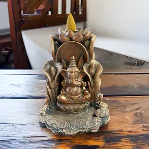 Ganesha with Lotus Backflow Incense Burner