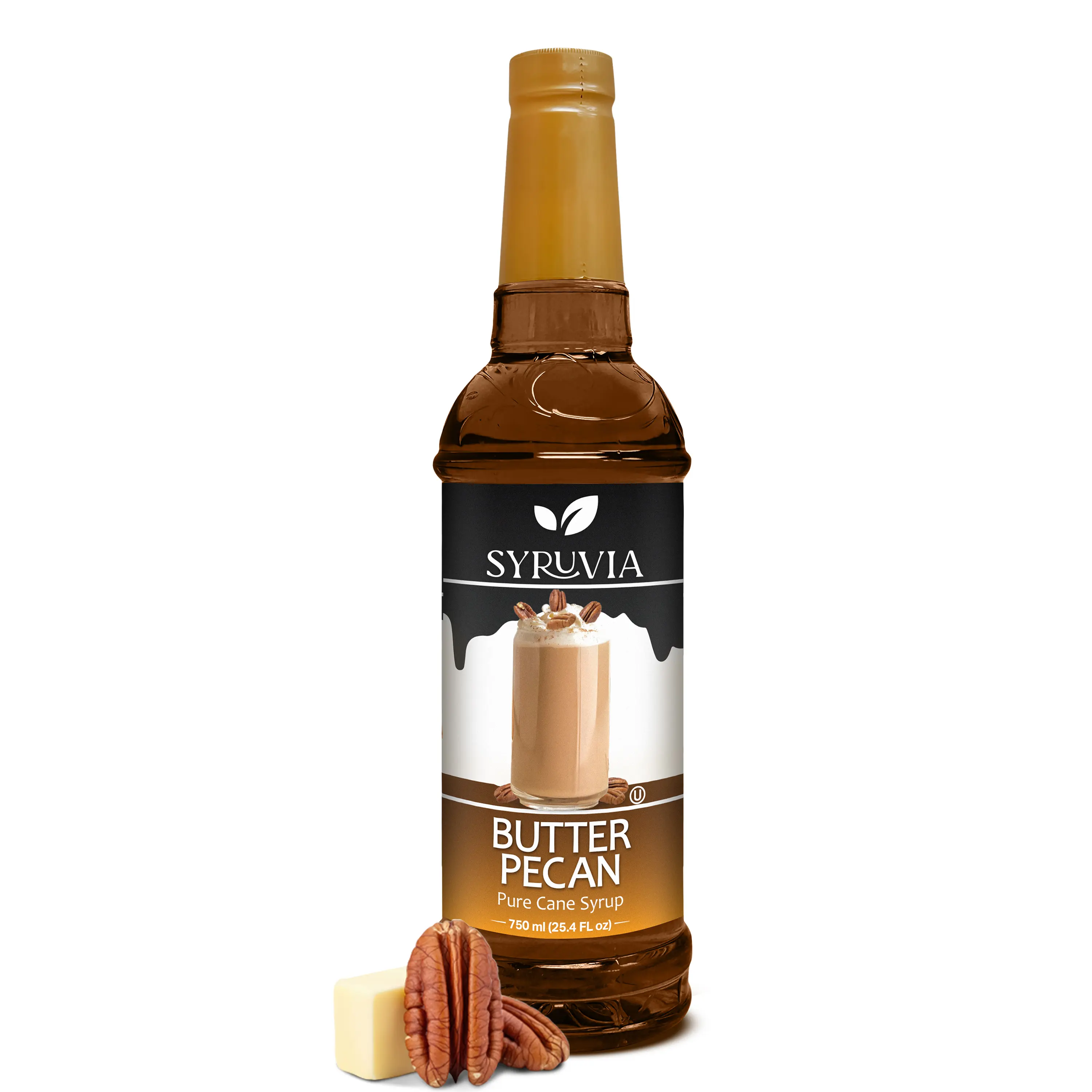 Syruvia Butter Pecan Syrup For Coffee 25.4 Ounces Butter Pecan Flavoring For Coffee Beverage