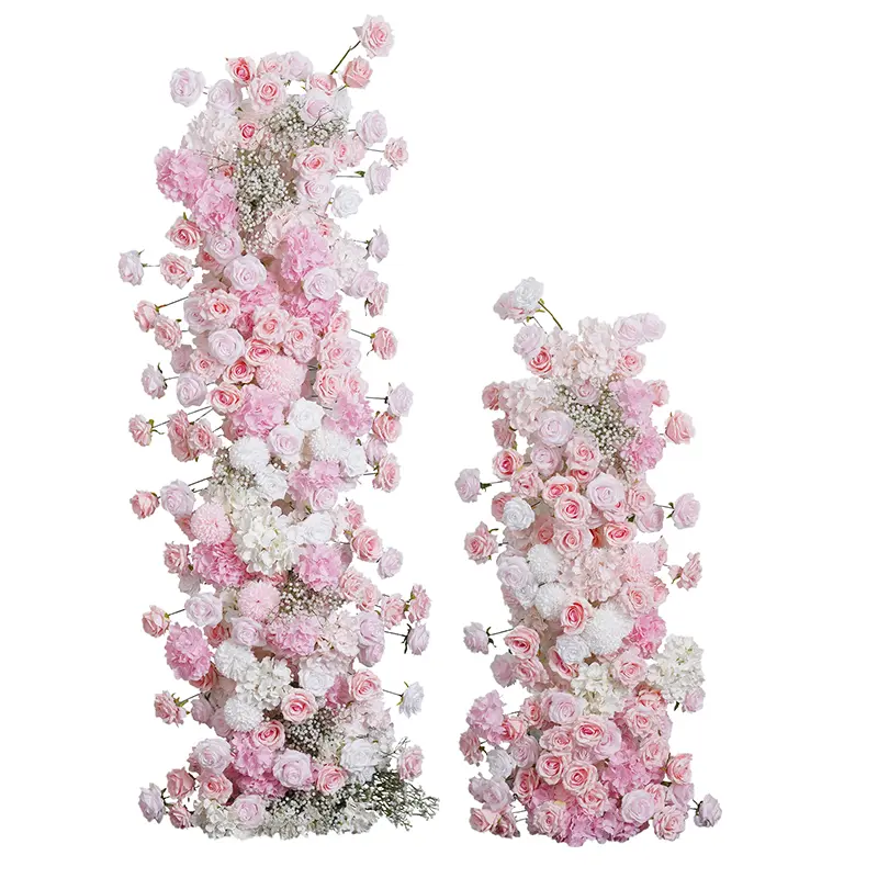 S-A7784 5D Rose Hydrangea Babysbreath Wedding Backdrop Arch KT Board Decor Floral