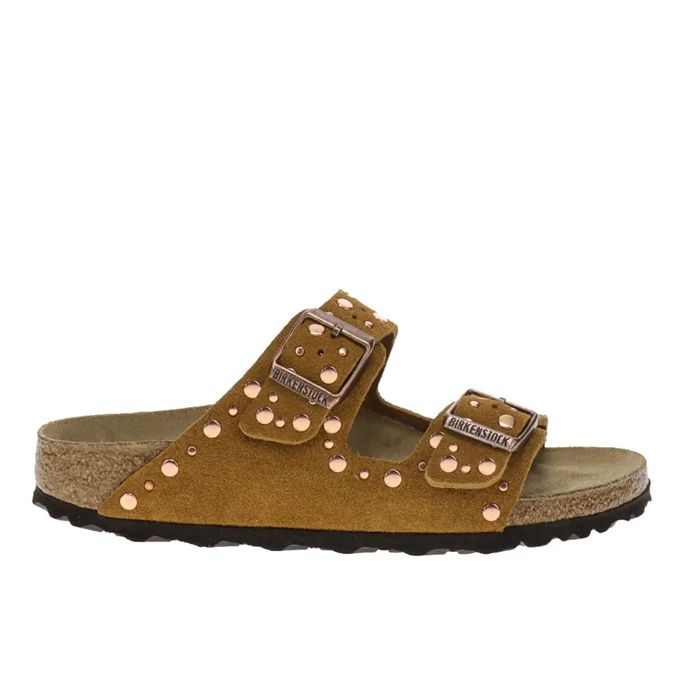 BIRKENSTOCK Womens Arizona Rivets Suede Casual Sandals Casual - Brown