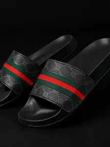 Three-Color Stripe Lightweight Elegant Slippers, Outdoor Anti-Slip Beach Sandals, Unisex Comfortable Fashion Shoes, PVC Upper, Eva Sole