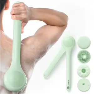 XiyuYouth Electric Body Brush Back Scrubber for Shower Waterproof Dual Handle Power Scrubber with 3 Heads Rechargeable Bath Brush 2 Speeds for Cleansing Exfoliating & Massaging Skin Personal Cleaning Chrysanthpink - XiyuYouth (Pronounced 'She-You')