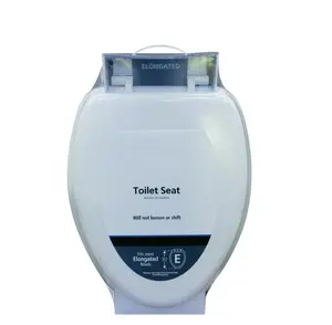 Elongated Toilet Seat in White - Fits Most Elongated Bowls, Will Not Loosen or Shift, White Color Only