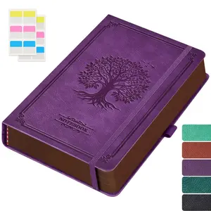 Vintage Leather Notebook Journal | 320 Pages Lined Notebook with Tree of Life Print, 100GSM Thick Paper, Inner Pocket, A5 Hardcover, Matte Finish, English Language, Great Christmas Gift for Business & School, Size 5.7" x 8.4"