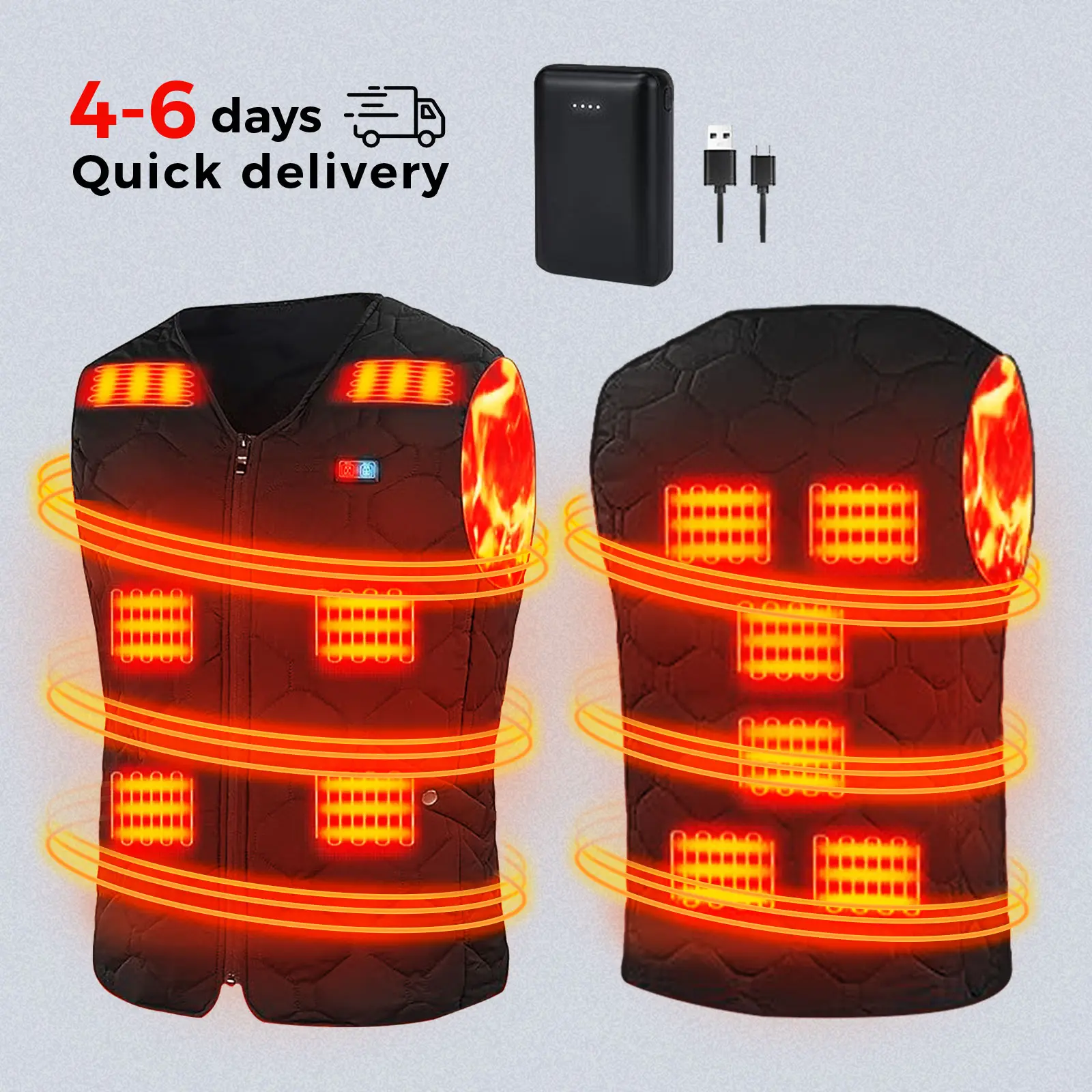 【Rrtizan】Unisex Heated Vest for Winter - Three-Level Temperature Control Heated Vest, 3 heat settings, lightweight yet warm. Ideal for outdoor sports, hunting, and daily commuting. Top winter gift choice (power bank).