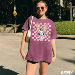 Comfort Colors Easter Bunny Shirt, Coquette Bunny Shirt, Happy Easter Graphic Tee, Vintage Easter Shirt, Easter Brushstroke Bunny Tee, Womens Easter Comfort Colors - EVA RAMOS