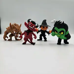 Mini Monster Bundle – Articulated Horror Figures (Set of 4) Decor Gift Halloween Shelf Spooky