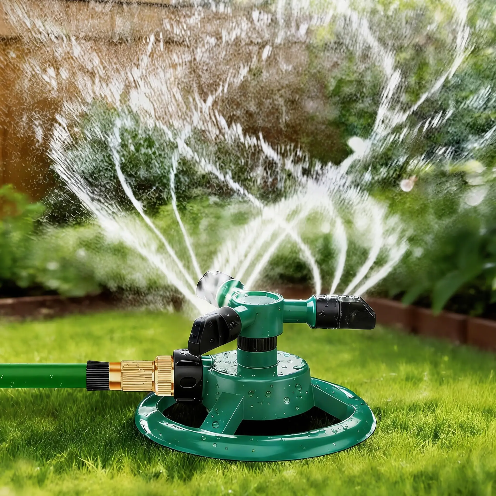 Heavy Duty Rotating Lawn Sprinkler, 360° Coverage Automatic Garden Water Sprayer for Yard, Lawn & Vegetable Gardens