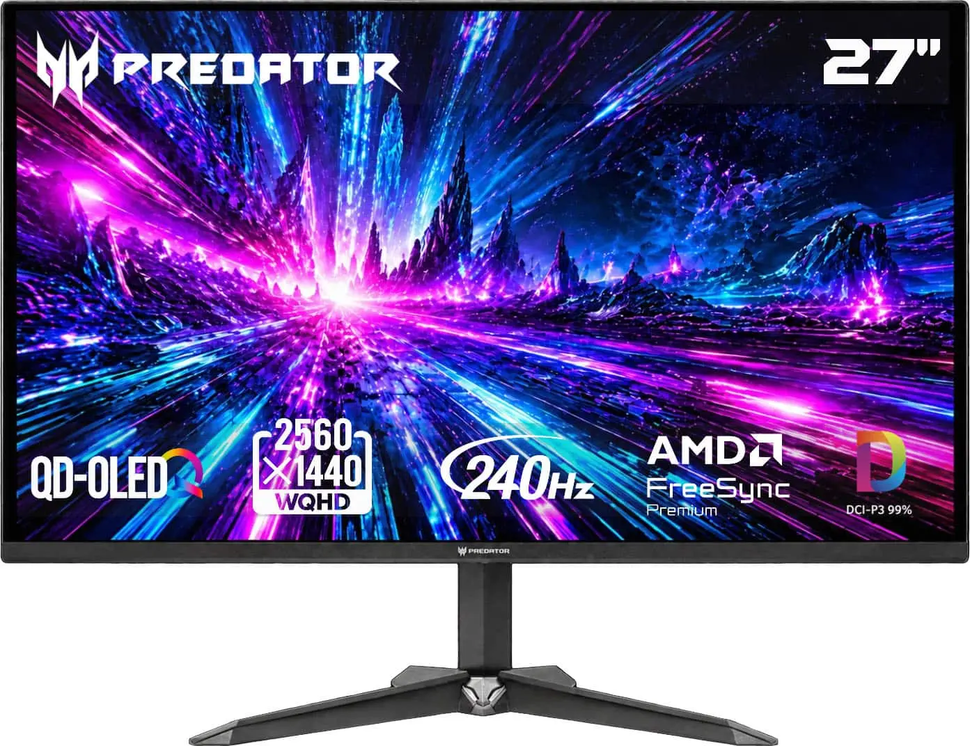 Acer - Predator 27 QD-OLED QHD 240Hz 0.03ms FreeSync Premium Gaming Monitor with HDR (DisplayPort, HDMI) - Black