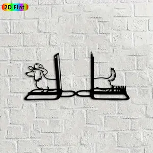 1pc Dachshund Metal Wall Art,Dachshund Statue Mural, Ideal Gift for New Year, Easter, Dog Decor Enthusiasts, Weather-Resistant Metal Wall Decor Wall Sculptures, Perfect for Home Wall & Garden Fence, Unique Outdoor & Indoor Decor
