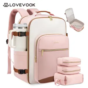 LOVEVOOK Travel Backpack for Women & Men as Personal Item Flight Approved,Large Capacity Carry on Backpack with 3 Packing Cubes and Laptop Compartment,Weekender Bag for Hiking,Overnight,TikTokShopStockUp