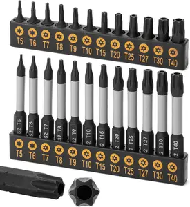Torx Bit Set, 24 count T5-T40, Tamper Resistant,  Torx Bits