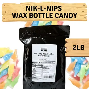 Airmont Farms Nik-L-Nips Vintage Wax Bottle Candy 2 LB Pack with Flavored Syrups - Sweet Snack Gift for TikTok and Holiday Cheer Mini