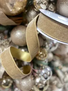 1.5 Inch By 10 Yard Taupe Velvet With Satin Backing Ribbon