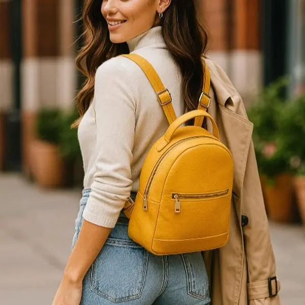 Ampere Creations Sirena Sustainable Vegan Leather Simple Modern Women's Fashion Backpack with Space for Work