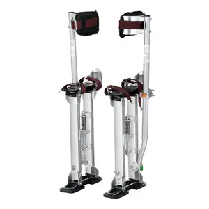 VEVOR Drywall Stilts, 18''-30'' Adjustable Aluminum Tool Stilts with Protective Knee Pads, Durable and Non-slip Work Stilts for Sheetrock Painting, Walking, Taping, Silver