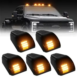 2025 New Yellow Light Solar Powered Cab Lights for Truck 5 pcs, Wireless Solar Cab Lights for Truck Solar roof Lights cab light