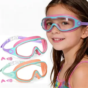 2-Pack Children's Swimming Goggles (Ages 3–16), 180° Wide-View, Anti-Fog, UV Protection, featuring soft liquid silicone, waterproof and leak-proof design for use in the pool and at the beach.