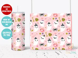 2-PACK Halloween sublimation transfer for 20oz Skinny Tumbler - Ready to press - DIY Specialty Supplies - Cemetery - T608