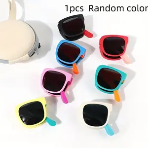 Summer Foldable Sunglasses Candy Color Playful Baby Glasses, Cross-Border UV Protection Eyewear, Stylish Lightweight Shades for Kids