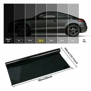 Car Window Film 50x300 Cm UV Protection Sunshade, One Way Window Film, Car Privacy Protector, Easy Install Auto Darkening Glass Sticker, Durable Insulation Heat Resistant