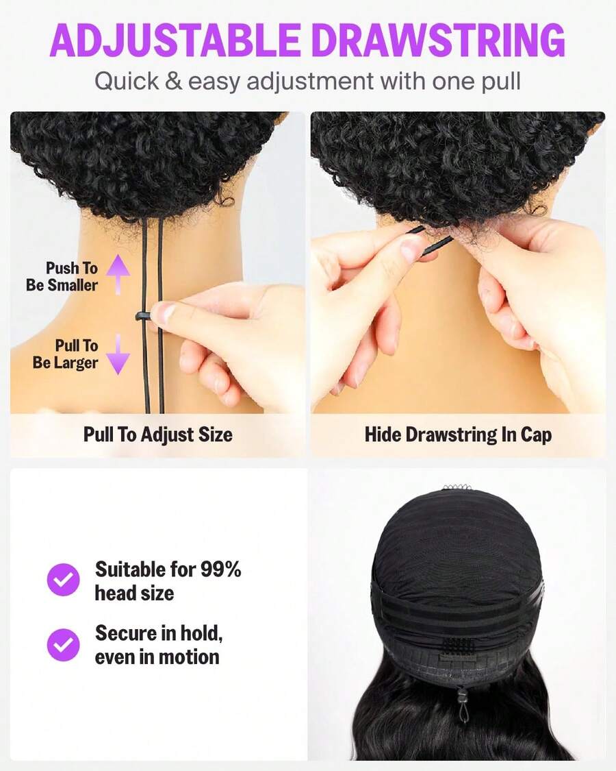 [V Part]Bling Hair V Part Wig Human Hair Body Wave Human Hair Wig With Clips Brazilian 100% Human Hair VPart Wigs Human Hair For Black Women Glueless Beginner Friendly Deep Wave