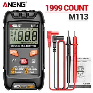ANENG M113 Smart Digital Display Ohmmeter Multimeter - Automatic Range Recognition, NCV Non-Contact Voltage Tester, Burn-Proof Design, AC/DC Voltage, Resistance, Continuity, Diode Test for Electricians, Father's Day Gift, Digital Display Ohmmeters