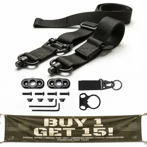 [Buy 1 Get 15]  2-Point Adjustable Tactical Sling - Quick-Adjust Strap with Fast-Access Thumb Loop, Heavy-Duty Swivels & Reinforced Hardware for Outdoor Training & Field Gear
