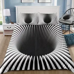 3pcs Down Comforter Set, Hole Print Bedding Set, Soft and Cozy Down Comforter, Suitable for Bedroom and Guest Room