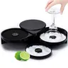 3-Tier Bar Glass Rimmer Bartender Tool, Glass Rimmer Salt Rimmer for Cocktail and Margarita, Bar Juice Cocktail Seasoning Box with 3 Swing-Out Trays, Sponge Included, Plastic Bartender Tool for Party, Bar, Bar Tools, Utensils, Containers, Home