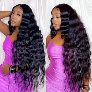 Loose Deep Wave Wig 13x4 Ready Go Wig Glueless Wig 13x4 Lace Front Wig Human Hair Wigs Pre Plucked Transparent Lace Wigs Bleached Knots