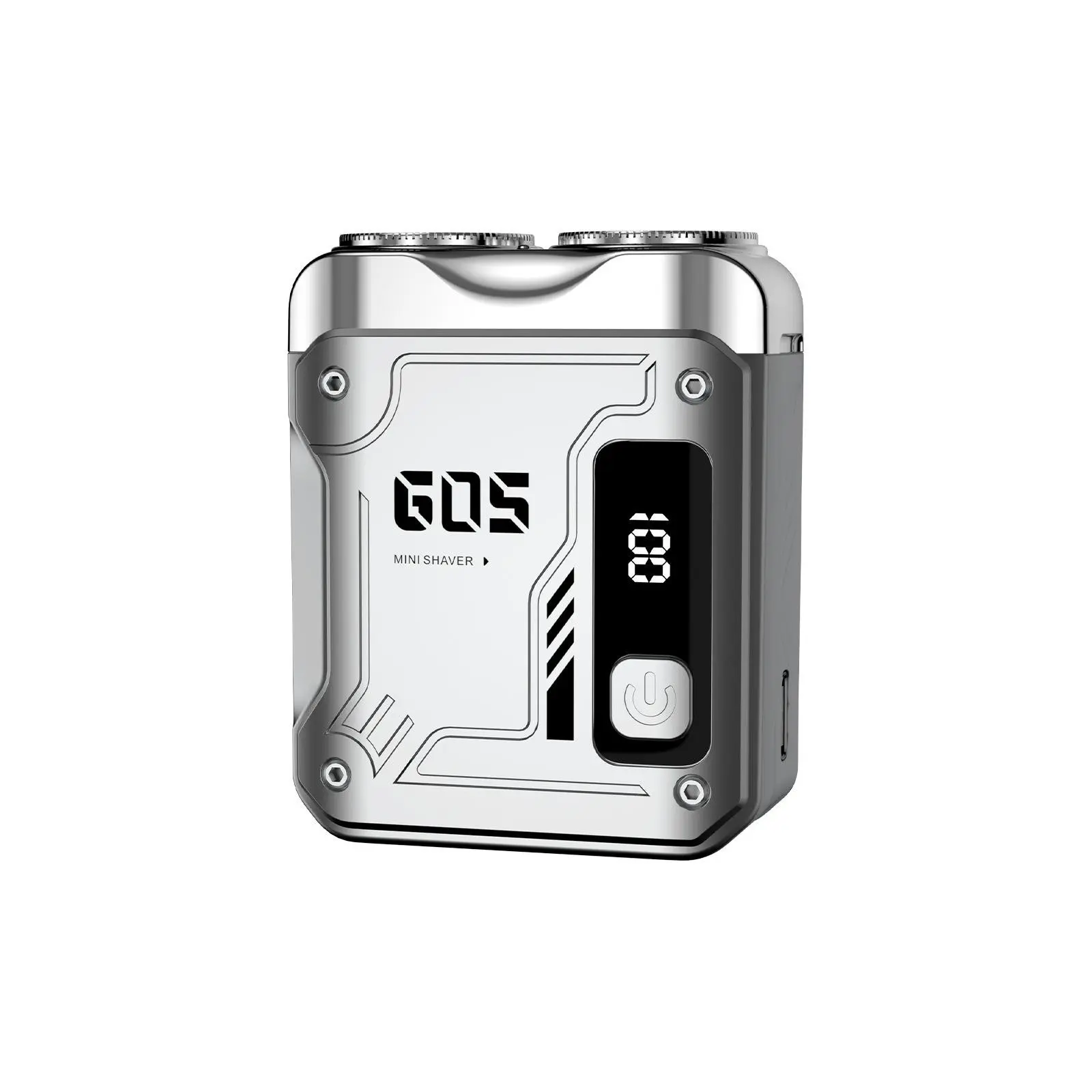Mini Shaver Cyberpunk Mech Design, Full Enclosure Die-Cast Body, Digital Display Battery Life, Portable for Men Travel/business/automatic, Rechargeable Shaver, Cordless Shaver