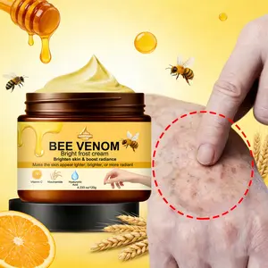 Bee Venom Brightening Cream, containing hyaluronic acid, vitamin C, and niacinamide, brightens skin tone, hydrates and moisturizes, and enhances radiance for a brighter, more luminous complexion, Moisturizing, Hydrating, Daily, Moisture