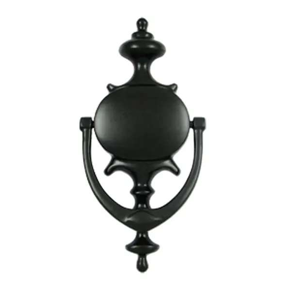Imperial Solid Brass Door Knocker - Black, 4-7/8" Center to Center Mounting, 8-1/2" Tall