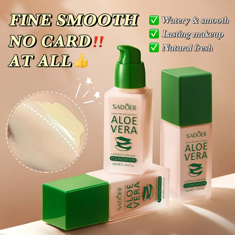Hydrating Aloe Vera Liquid Foundation- Long-Lasting, Pore-Concealing Makeup forSmoothing, Even Skin Tone Finish, Ideal for YouthFoundation Routine, Suitable for All Skin Tones,Hydrate, Topical Cosmetic, Cosmetics Products,Flawless Base, Weightless