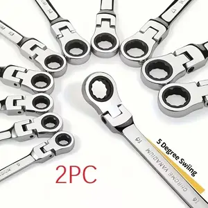 Multi-functional double-ended quick-release wrench set - made of chrome vanadium steel, adjustable, manual operation, specifically for automotive repair. Multifunctional Wrench Set