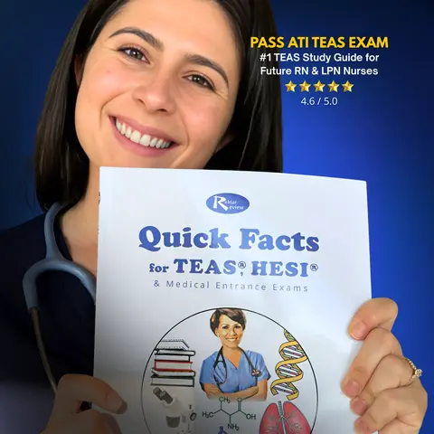 Medical Entrance Exam Review Book for Nursing Students - Learning Book for TEAS & HESI Exam Prep, Simple Explanations, Expert Tips, High-Yield Science, Math, Reading, English Topics, Reduced Stress, Build Test-Taking Confidence, Learning Books