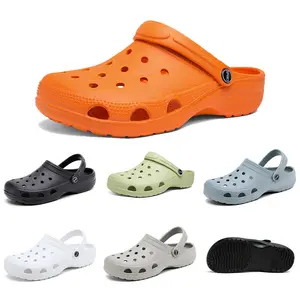 Unisex Sandals Garden Clogs Women's Summer New Solid Color Slippers Couple Closed-Toe Beach Sandals Beach Clogs