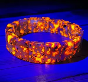 Yooperlite Bracelet Bangle Fluorescent Sodalite UV Reactive Rare Crystal Healing Gift