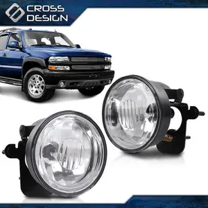 CROSSDESIGN Fit For 04-06 Chevy Suburban Tahoe Z71 Fog Lights Driving Bumper Clear Lamp Pair
