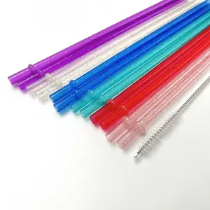 Reusable Drinking Straw, 12/24/36pcs Colorful Plastic Straws with 1 Cleaning Brush, Translucent Drinking Straw, Party Supplies