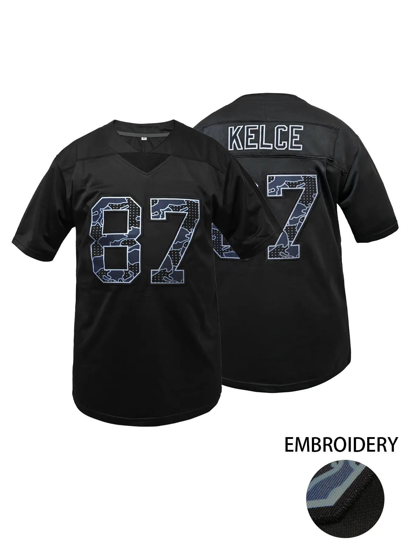 Men's Loose Fit Rugby Jersey, Breathable Embroidered Design, Chiefs #87 Football Jersey,Classic Breathable Short Sleeve Sports Shirt For Training and Competition