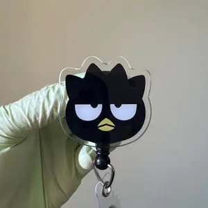 Black Penguin Badge Reel, ID Holder, Kawaii Retractable, Badge Holder Accessory