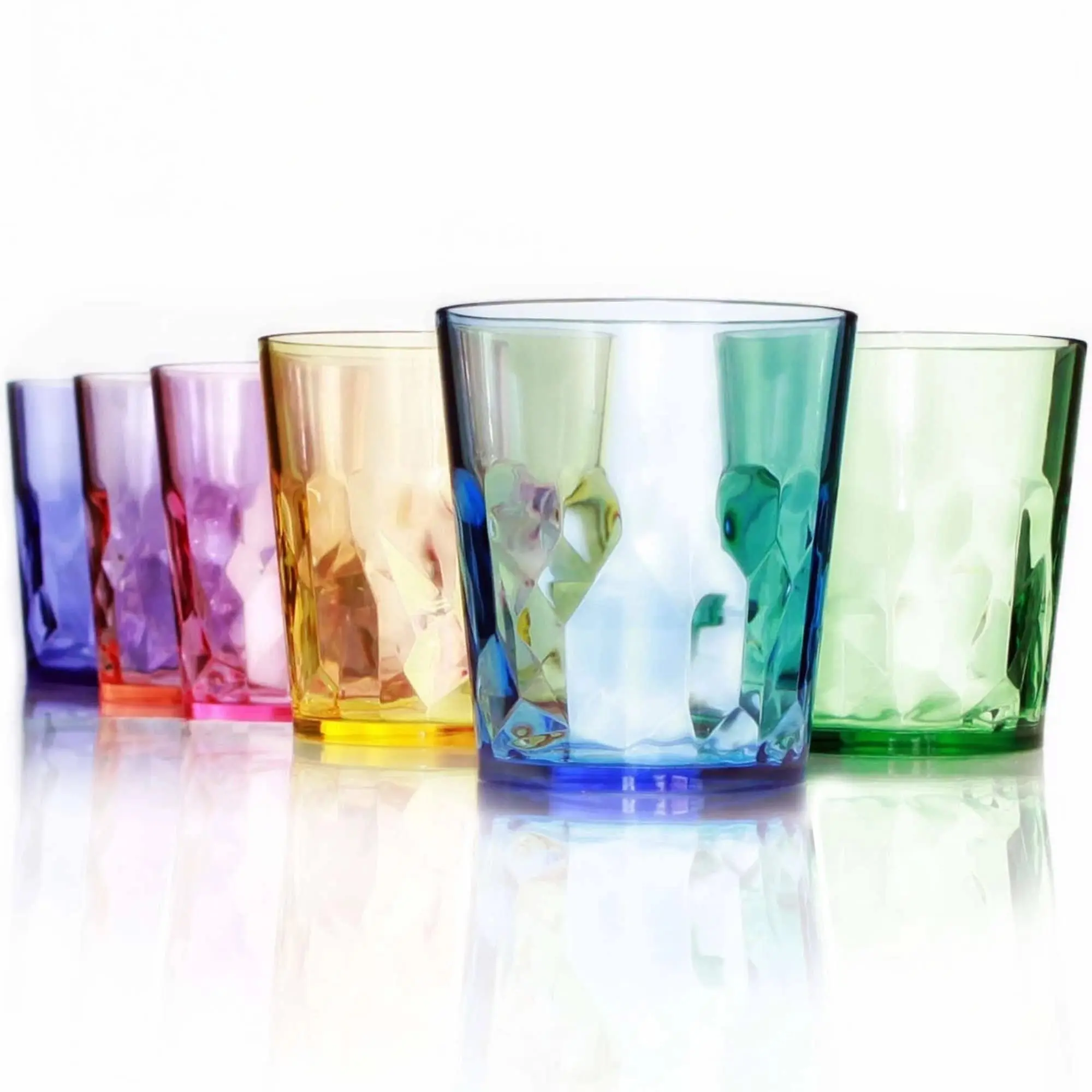 13oz Unbreakable Premium Drinking Glasses Set of 6 - Super Grade Acrylic Plastic, Dishwasher Safe, Ideal for Dinnerware