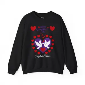 Valentine Dove Heart Crewneck Sweatshirt